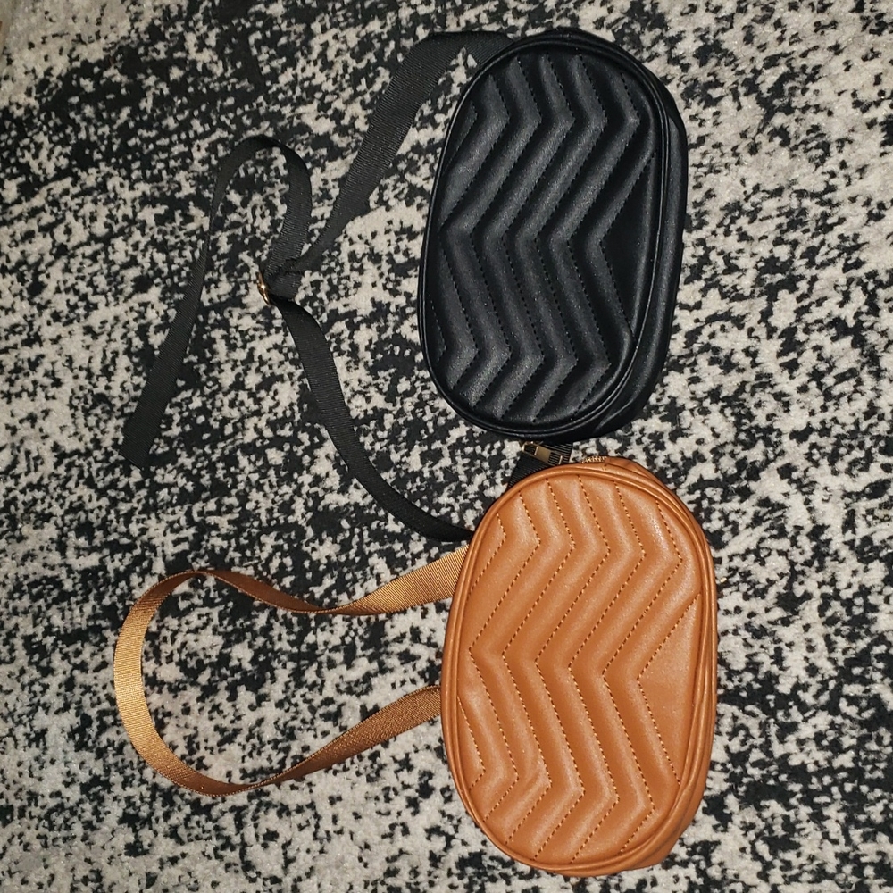 Shein crossbody bags, camel and black